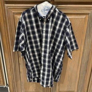 Nautica Blue Plaid short sleeve button down - Size XL